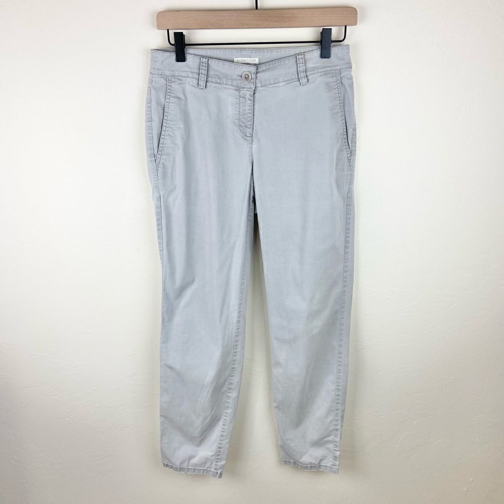 Eileen Fisher Slim Straight Leg Gray Pants
